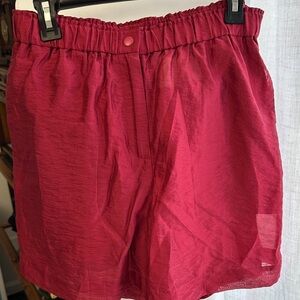 J. Crew Red Elastic Waist sheer Shorts